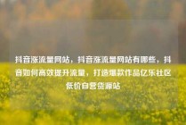 抖音涨流量网站，抖音涨流量网站有哪些，抖音如何高效提升流量，打造爆款作品亿乐社区低价自营货源站