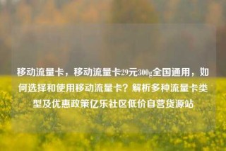 移动流量卡，移动流量卡29元300g全国通用，如何选择和使用移动流量卡？解析多种流量卡类型及优惠政策亿乐社区低价自营货源站