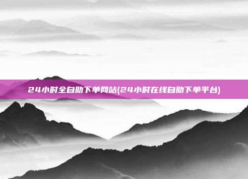 24小时全自助下单网站(24小时在线自助下单平台)  第1张