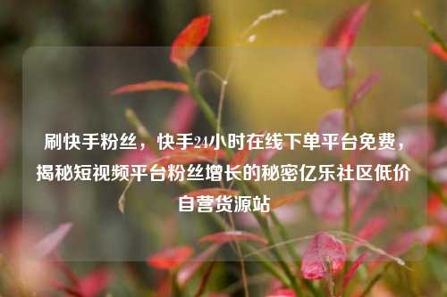 刷快手粉丝，快手24小时在线下单平台免费，揭秘短视频平台粉丝增长的秘密亿乐社区低价自营货源站  第1张