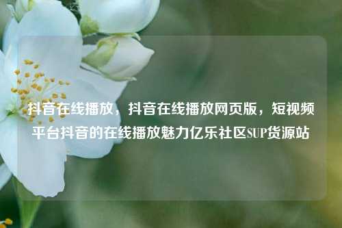抖音在线播放，抖音在线播放网页版	，短视频平台抖音的在线播放魅力亿乐社区SUP货源站  第1张