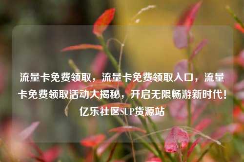 流量卡免费领取，流量卡免费领取入口	，流量卡免费领取活动大揭秘，开启无限畅游新时代！亿乐社区SUP货源站  第1张