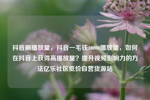 抖音刷播放量，抖音一毛钱10000播放量	，如何在抖音上获得高播放量？提升视频影响力的方法亿乐社区低价自营货源站  第1张