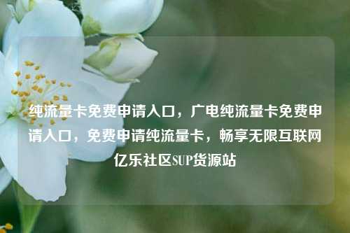 纯流量卡免费申请入口，广电纯流量卡免费申请入口，免费申请纯流量卡，畅享无限互联网亿乐社区SUP货源站  第1张