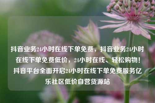 抖音业务24小时在线下单免费	，抖音业务24小时在线下单免费低价，24小时在线、轻松购物！抖音平台全面开启24小时在线下单免费服务亿乐社区低价自营货源站  第1张